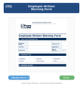Employee Written Warning Form