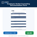 Forms by Phil Employee Verbal Counseling Documentation Form